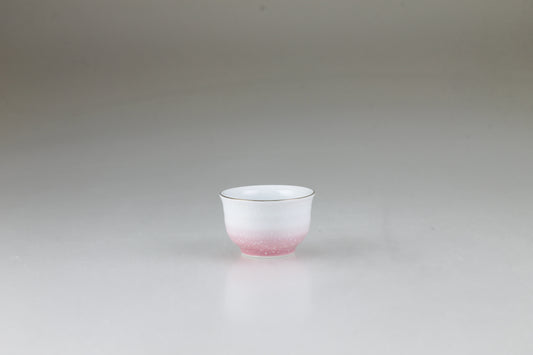 0433【ふるさとシリーズ】ピンク（渕金）・茶湯器（高台盃）
